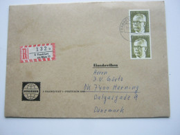 1973 , 1 DM Heinemann , 2 Mal Auf Einschreiben Nach Dänemark - Cartas & Documentos