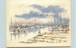 Dép 85 - Beauvoir Sur Mer - Bouin - Le Port Du Bec - Vendée - Le Bec - Aquarelle De Bernard Tessier - état - Beauvoir Sur Mer