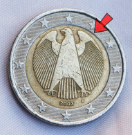 2003 F 2 EURO F Germany Eagle Coin MINT ERROR - Errores Y Curiosidades