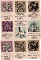 Czechoslovakia - Czechia 6 Matchbox Labels, Renaissance Art - Tiles, Wrought Iron Bars, Svinenská Brána In Trebon - Boites D'allumettes - Etiquettes