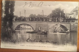 CPA 24 Eymet Vue Du Grand Pont Un Jour De Fête. Courses Des Bateaux, éd Gillet, Dos Simple, écrite 1904? - Eymet