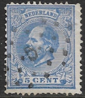 Versleten Onderzijde CENT En Gebroken Balk Links In 1872 Koning Willem III 5 Cent Blauw NVPH 19 - Variedades Y Curiosidades