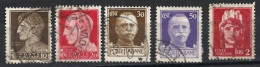 Italien, 1945, Mi.-Nr. 670+671+672+674+679, Gestempelt - Gebraucht