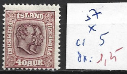 ISLANDE 57 * Côte 5 € - Unused Stamps