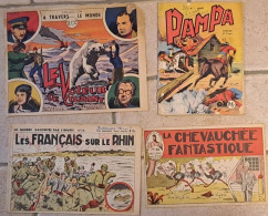 RECITS COMPLETS Lot De 4 PAMPA N°7 Ouragan Roi N°60 Guerre Racontée Par L'image N°28 Atravers Le MONDE Gal - Lots De Plusieurs BD