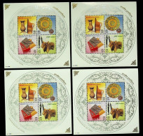 INDIA 2002 HANDICRAFTS Of INDIA, ART HANDLOOM TEXTILE Lot Of 4 MS 4v Miniature Sheet MNH, P.O Fresh & Fine - Unused Stamps