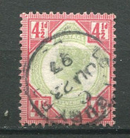 26181 Grande-Bretagne N°98° 4 1/2p. Rouge Carminé Et Vert  Victoria  1887-1900  B/TB - Oblitérés