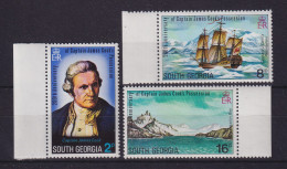 Falkland-Inseln Südgeorgien 1975 James Cook Mi.-Nr. 49-51 Postfrisch ** - Georgia Del Sud