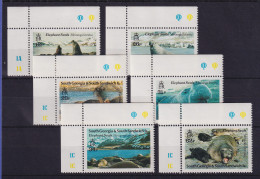Südgeorgien Und Süd-Sandwich-Inseln 1991 See-Elefant Mi-Nr. 192-197 Eckränder ** - Georgia Del Sud