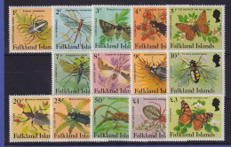 Falkland-Inseln 1984 Insekten Und Spinnen Mi.-Nr. 390-404 (ohne Nr. 395) ** - Falkland