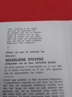 Doodsprentje Madeleine Stevens / Wachtebeke 13/5/1899 - 10/6/1973 ( Alphons Block ) - Religion & Esotérisme