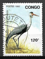 C O N G O     -      BUGERANUS  CARUNCULATUS    -    Oblitéré . - Cranes And Other Gruiformes