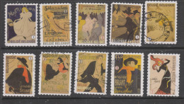 COB 4145 / 4154 Série Complète Oblitérée Toulouse Lautrec - Used Stamps