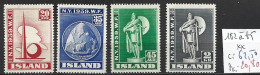 ISLANDE 182 à 85 ** Côte 62.50 € - Unused Stamps