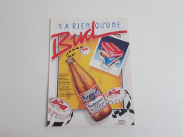 Bière Budweiser - Publicité De Presse - Alcohols