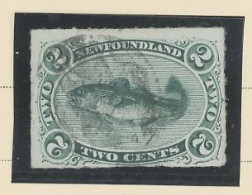 TERRE-NEUVE -N°32 - 2 Cent VERT - Obl  - PERCÉ EN LIGNE - 1876-79 - 1865-1902