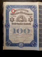 ACTION De 100 Frs. - BANCO HIPOTECARIO DE CREDITO TERRITORIAL MEXICANO S.A - 1914 - Banco & Caja De Ahorros