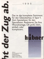 Catalogue HÜBNER 1995 Jetz Geht Der Zug Ab. - Spur 1  1:32 - Duits