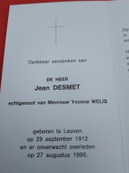 Doodsprentje Jean Desmet / Leuven 29/9/1912 - 27/8/1995 ( Yvonna Welis ) - Religion & Esotérisme