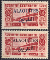 Alaouites N° 28 Et 28a * Surcharges Bleue Et Noire - Unused Stamps