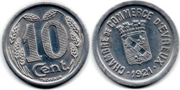 MA 30415 / Evreux 10 Centimes 1921 TTB - Monedas / De Necesidad