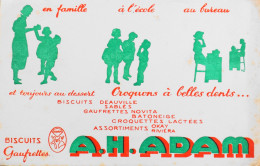 BUVARD NEUF ILLUSTRE > BISCUITS GAUFRETTES A. H. ADAM - BE - Caramelle & Dolci