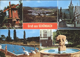 41257172 Schoenbach Dillkreis Schwimmbad Brunnen Muehle Schoenbach - Herborn