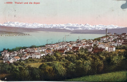 THALWIL UND DIE ALPEN - CARTOLINA FP SPEDITA NEL 1910 - Thalwil