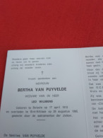 Doodsprentje Bertha Van Puyvelde / Belsele 17/4/1912 Sint Niklaas 26/8/1995 ( Leo Wilssens ) - Religion & Esotérisme