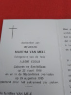 Doodsprentje Martha Van Mele / Sint Niklaas 29/3/1916 - 25/8/1995 ( Albert Cools ) - Religion & Esotérisme