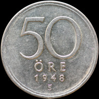 LaZooRo: Sweden 50 Ore 1948 XF - Silver - Suède