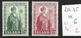 ISLANDE 234-35 ** Côte 6 € - Nuevos