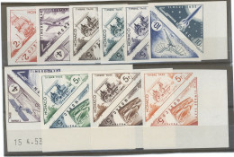 MONACO - VARIÉTÉ- SERIE TAXE (1953) ESSAIS DE COULEUR - 10 VALEURS  ND -N** - Varietà