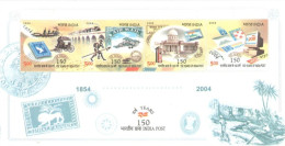 INDIA - 2004 - MINIATURE STAMPS SHEET OF 150th ANNIVERSARY OF INDIA POST, UMM (**). - Unused Stamps