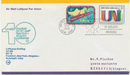 VEREINTE NATIONEN NEW YORK 8.4.1976, Erstflug Deutsche Lufthansa Mit DC10 Flug LH 492 „NEW YORK/UNO – KINGSTON (Jamaika) - Airmail