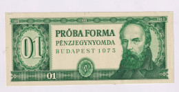 Testnote Proba Forma, Probedruck Ungarn 1973 Budapest - Ungarn