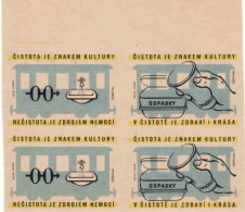 Czechoslovakia - Czechia 4 Matchbox Labels, Cleanliness Is A Sign Of Culture, Enviroment - Boites D'allumettes - Etiquettes