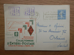 CARTE COLLECTIONNEURS D' ENTIERS-POSTAUX 1934 - Cartes/Enveloppes Réponse T