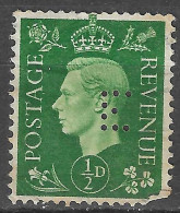 Great Britain - XX. 1940 (8 May) Perfin E. London Local Usage 1/2d Yellow Green  Used. - Nuevos