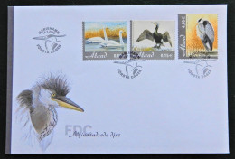 Åland FDC 2005 Newly Immigrated Birds, MiNo 244-246 - Whooper Swan, Great Cormorant, Grey Heron - Aland