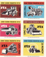 Czechoslovakia - Czechia 6 Matchbox Labels, Detva - Heavy Engineering Plants, Tractor, Excavator - Boites D'allumettes - Etiquettes