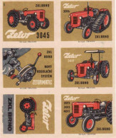 Czechoslovakia - Czechia 6 Matchbox Labels, Zetor Brno - Tractor Production - Boites D'allumettes - Etiquettes