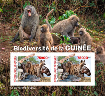 GUINEA 2023 IMPERF M/S 2V - FROGS FROG BAOBAB HIPPOPOTAMUS TURTLES TURTLE MUSHROOMS MONKEYS SHELLS OWLS OWL HYENA - MNH - Rane
