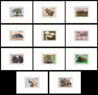 GUINEA 2023 SET OF 11 SHEET FROGS FROG BAOBAB HIPPOPOTAMUS TURTLES TURTLE MUSHROOMS MONKEYS SHELLS OWLS OWL HYENA - MNH - Kikkers