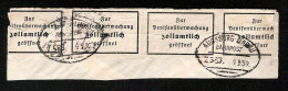 1939  Dt.Reich  Briefstück Rückseite: Devisenkontrolle, Bahnpost Augsburg-Lindau - Frankeermachines (EMA)