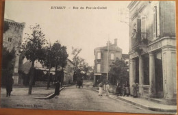 Cpa 24 Eymet Rue Du Pont De Guillet, Animée, Enseigne Pharmacie Victorieux, éd Gillet, écrite, Année? - Eymet