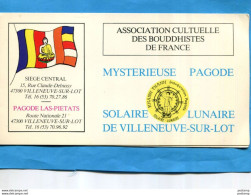 Carte Double D'invitation-association Culturelle Bouddhistes De France-mystérieuse Pagode-villeneuve Sur Lot -aout 1987 - Boeddhisme