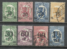 0430-2 SERIES COMPLETAS FINLANDIA 1919-1921 Nº 91/94+ 95/98 .SUOMI FINLAND. - Gebruikt