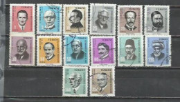 0430C-SERIE COMPLETA TURQUIA USADO 1965 Nº 1755/1768 CELEBRIDADES, FAMOSOS, PERSONAJES. - Used Stamps