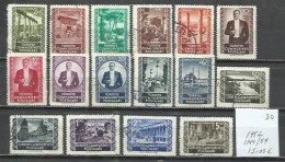 0430D-SERIE COMPLETA TURQUIA USADO 1952 Nº 1144/1159, YVERT 15,0€ - Used Stamps